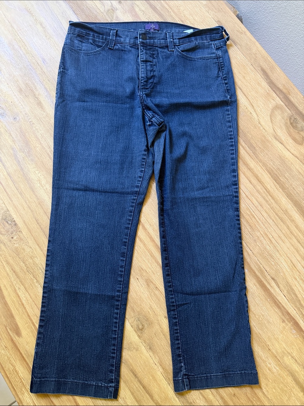 NYDJ Women's Straight Leg Jeans in Dark Blue Denim